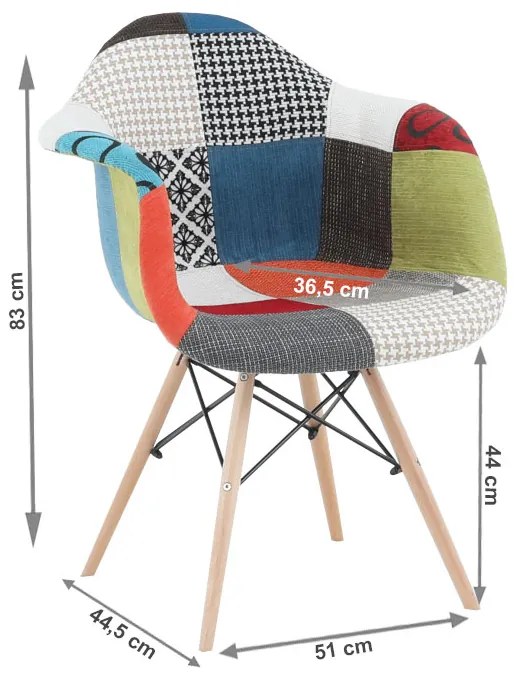 Farebný patchwork kreslo TOBO 3 NEW