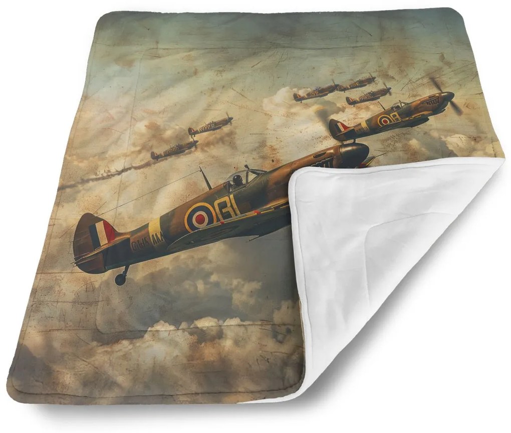 Sablio Deka pre bábätko Stíhačky Spitfire v leteckej bitke - 80x100 cm