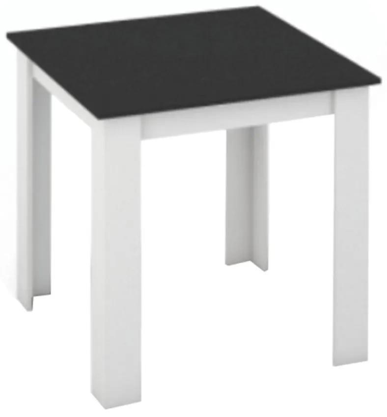 Tempo Kondela Jedálenský stôl, biela/čierna, 80x80 cm, KRAZ