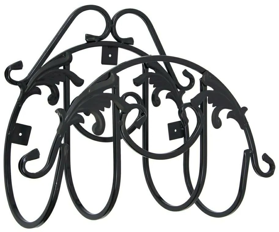 Kovový nástenný držiak na záhradnú hadicu Arnaut, 48x35 cm, čierna