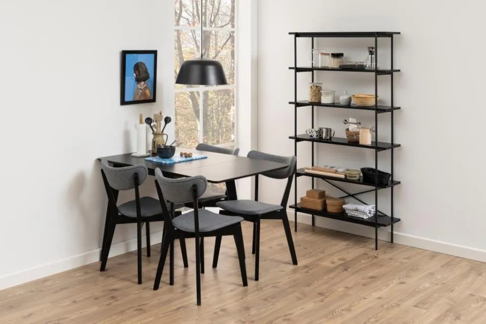 Jídelní rozkládací stůl Roxby 80/120 cm černý