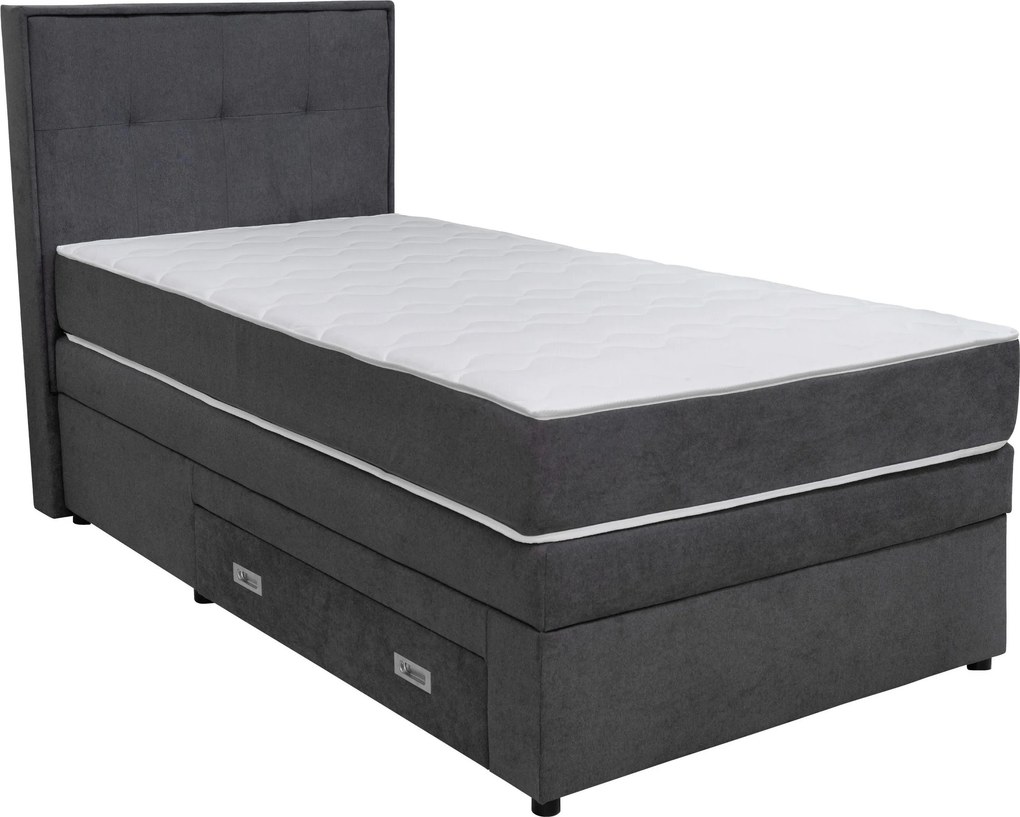 XXXLutz BOXSPRINGOVÁ POSTEĽ, 90/200 cm tmavosivá Hom`in - Postele - 001933002503