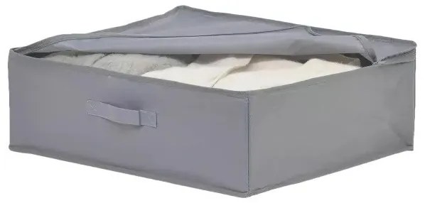 Goodhome Textilní úložný box na oblečení a povlečení, CASTEL 44x55x19, šedý