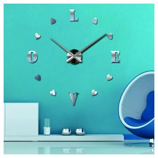 Moderné nalepovacie nástenné hodiny | 3D hodiny 12S011-Wanduhr