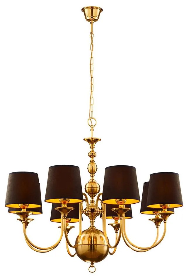 Jupiter 1952 - Luster na reťazi BATUMI 8xE27/40W/230V čierna/mosadz