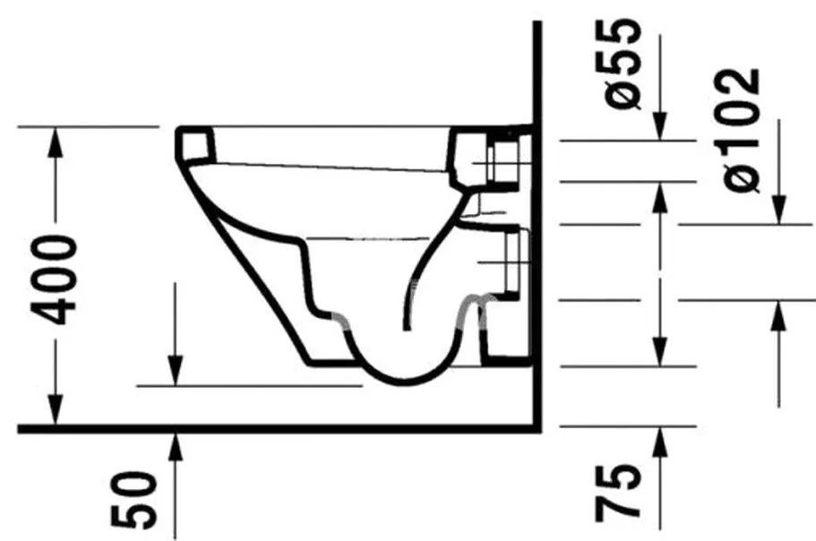 Duravit DuraStyle - Závesné WC Compact, Rimless®, biela 2571090000