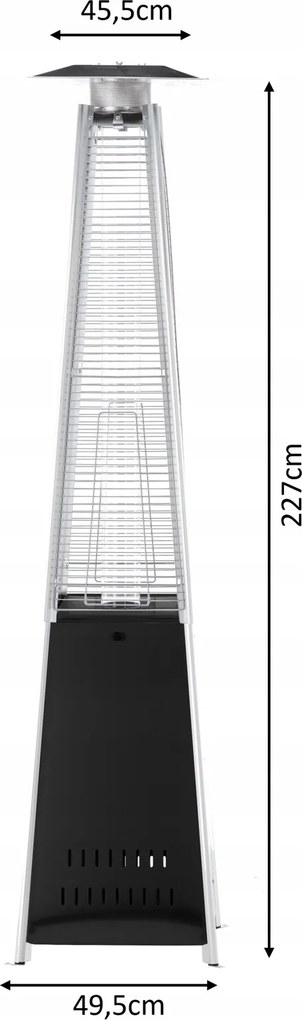 Garden Line Záhradný plynový ohrievač na plyn práškovo lakovaný, 227 CM