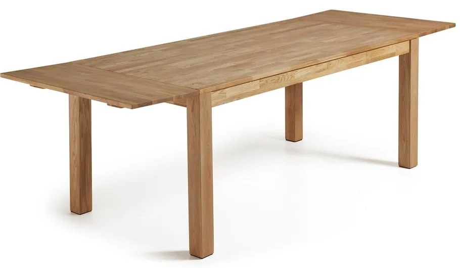 Jedálenský rozkladací stôl z dubového dreva Kave Home, 180 x 90 cm
