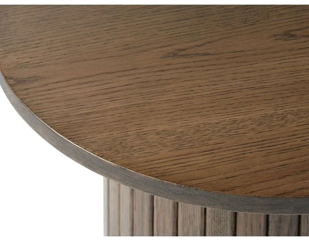 Okrúhly odkladací stolík v dekore duba ø 50 cm Nola – Unique Furniture