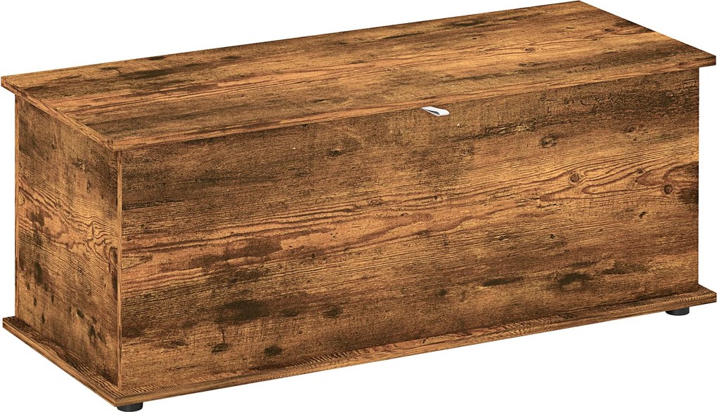 HOMCOM Úložná lavička, vnútorná skrinka s protišmykovými nohami, nosnosť 120 kg, drevená úložná truhlica, do spálne a predsiene, 100x40x40 cm, rustiká