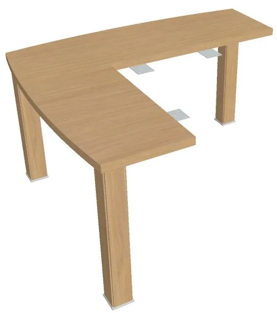 Prístavný stôl Verno 140 x 113 cm, ľavý, dub svetlý