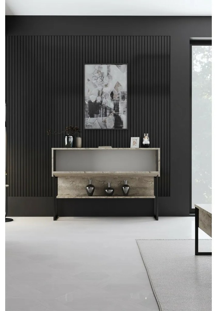 Komoda Luxe Travertine and Black