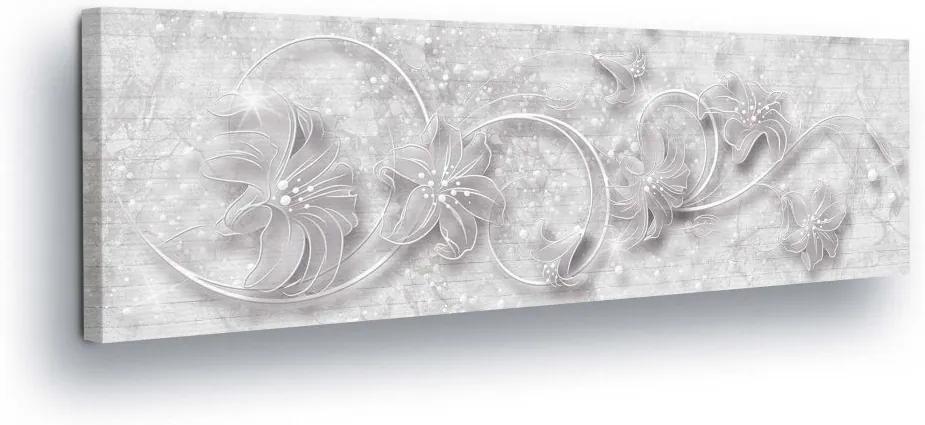 GLIX Obraz na plátne - White Flower Decoration on White Background 45x145 cm