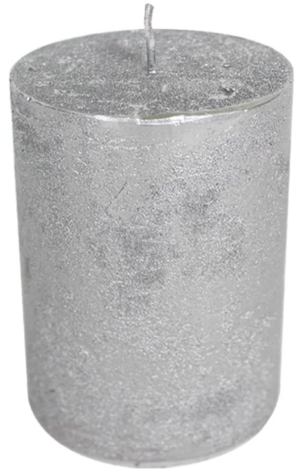 Strieborná nevonná sviečka XXL valec - Ø 10 * 20cm