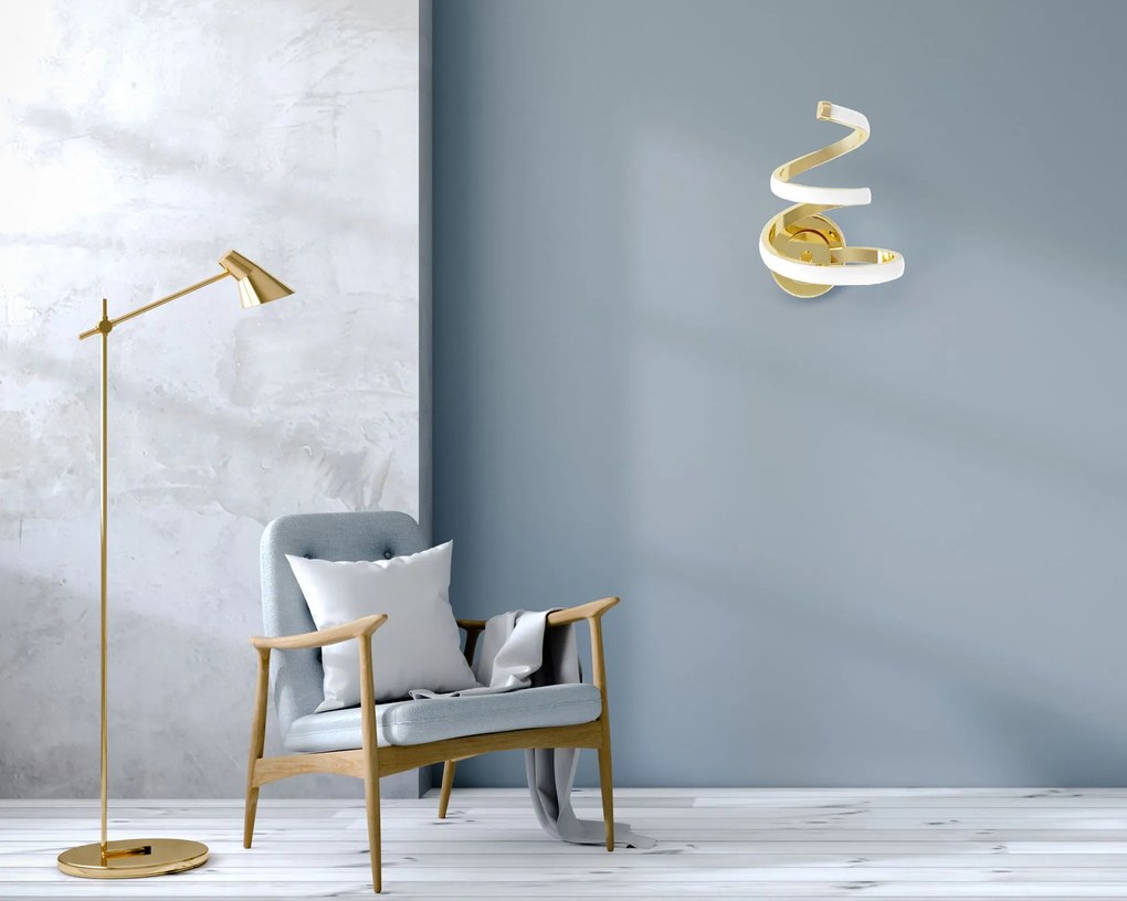 Toolight Toolight, LED nástenné svietidlo s neutrálnym svetlom 4000K 14W APP1053-W, zlatá, OSW-01070