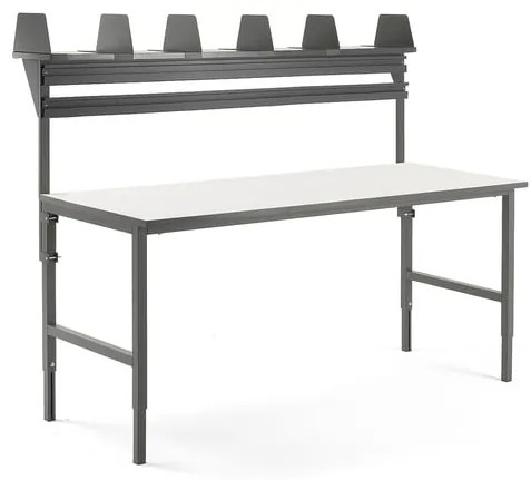 Dielenský stôl Cargo, 2000x750 mm, vrchná polica + 2 koľajnice