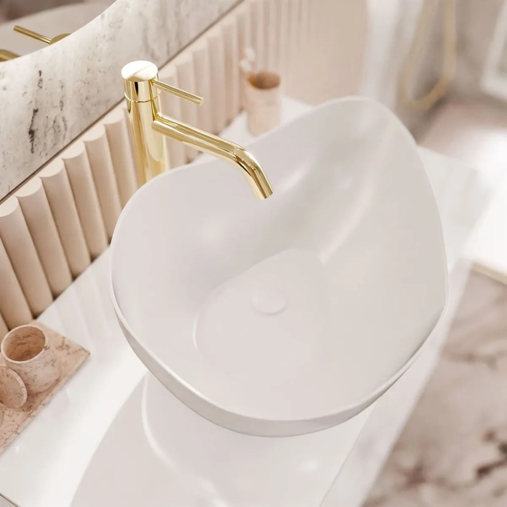 KÚPELŇOVÁ SKRINKA NESSIE BIELÝ LESK + ZLATÁ