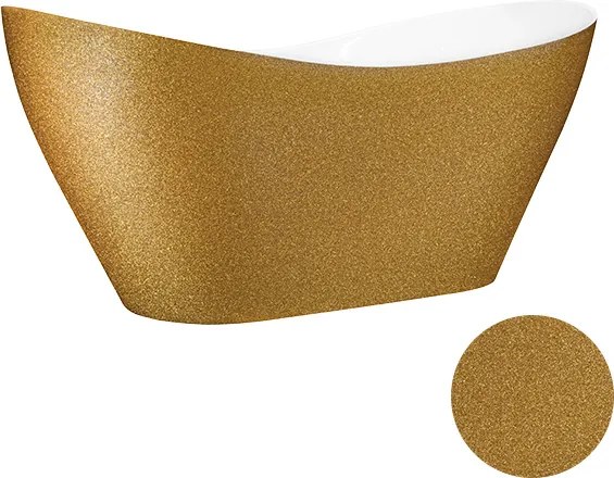 Besco Voľne stojaca vaňa z liateho mramoru Viya Glam 160x70 (170x71) BESCO-Rozmery: 168x71,5, BESCO-Farba: Biela/grafit