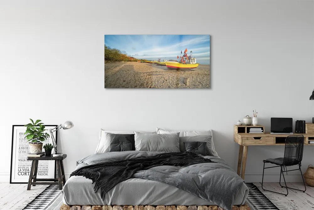 Obraz na akrylátovom skle Gdańsk beach lode sea 125x50 cm