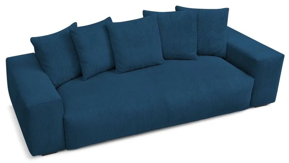 Tmavomodrá menčestrová pohovka 280 cm Voltaire – Bobochic Paris