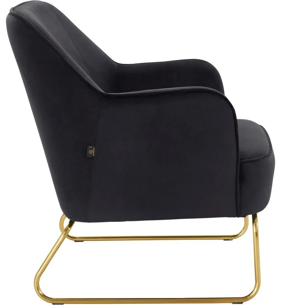 Čierne zamatové kreslo Joshua - Støraa