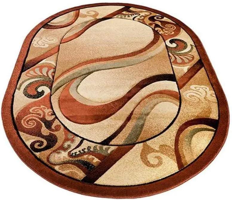 Kusový koberec Vlnenie béžový ovál, Velikosti 60x100cm