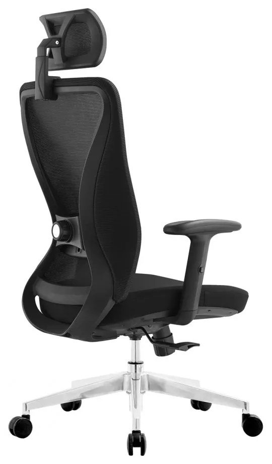 Kancelárska ergonomická stolička Neoseat NICOLE — sieť / látka, čierna, nosnosť 150 kg
