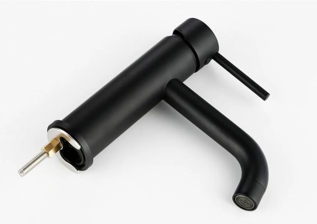 Umývadlová batéria MAXMAX Rea LUNGO - nízka - čierna