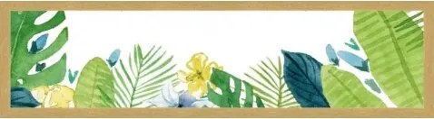 Obraz v drevenom ráme Nordic listy, 60x15 cm%