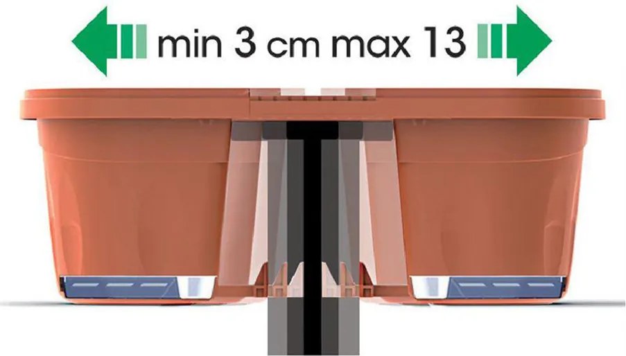 BAMA Závesný kvetináč na zábradlie KLUNIA, farba terracotta Množstvo: 2 ks, Rozměry: 40 cm