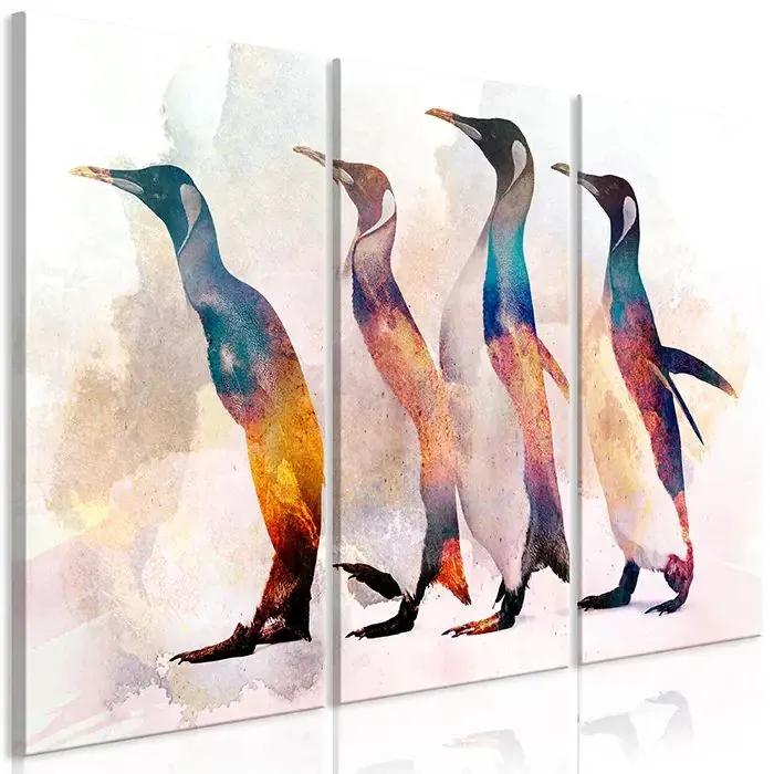 Obraz - Penguin Wandering (3 Parts) Veľkosť: 90x60, Verzia: Premium Print