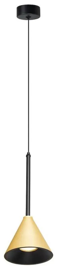 Luster na lanku CONE 1xGU10/10W/230V zlatá/čierna