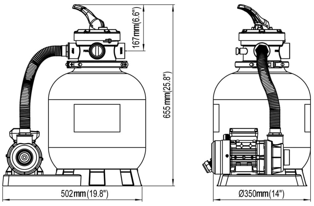 Pieskové filtračné čerpadlá 2 ks 600 W 17000 l/hod