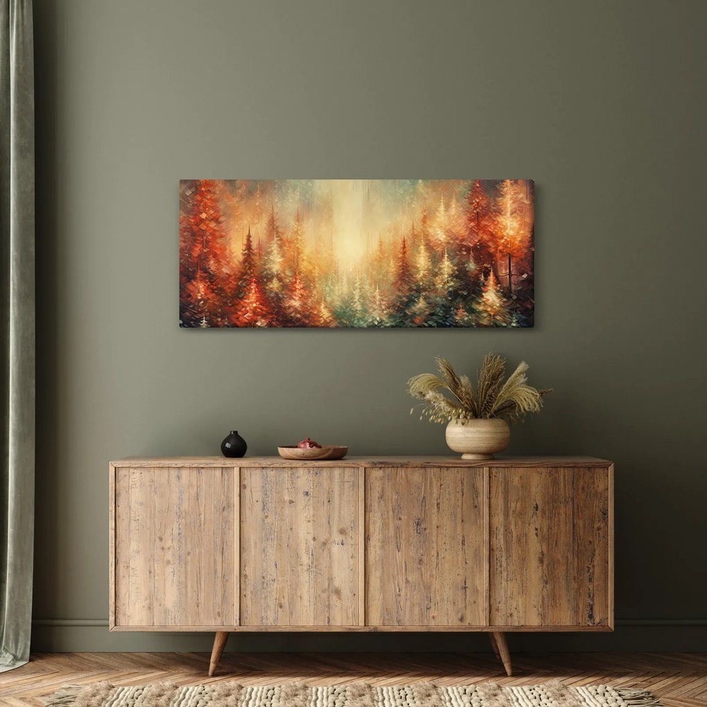 Obraz - Maľba lesov (120x50 cm)