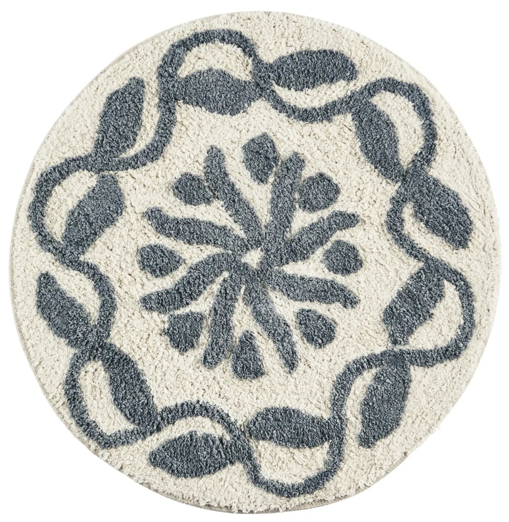 MADAM STOLTZ Kúpeľňová rohožka Round Tufted Dusty Blue Ø 60 cm