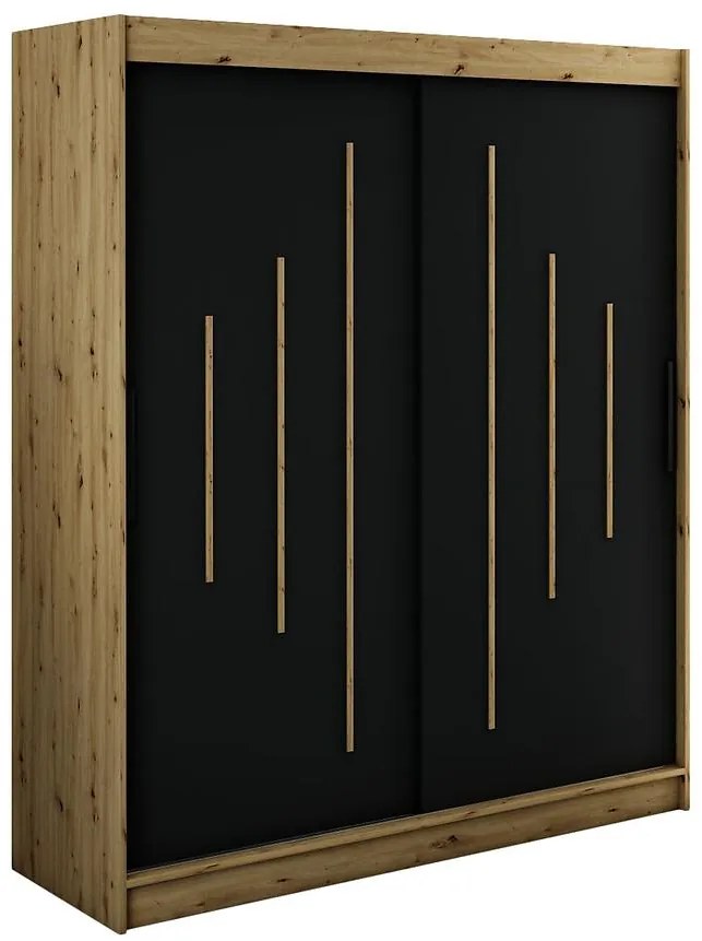 Skriňa Halifax Y 180 Dub Artisan/čierna