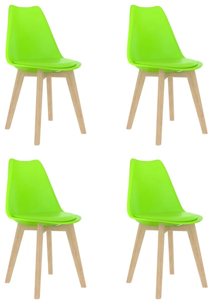 vidaXL Jedálenské stoličky 4 ks, zelené, plast