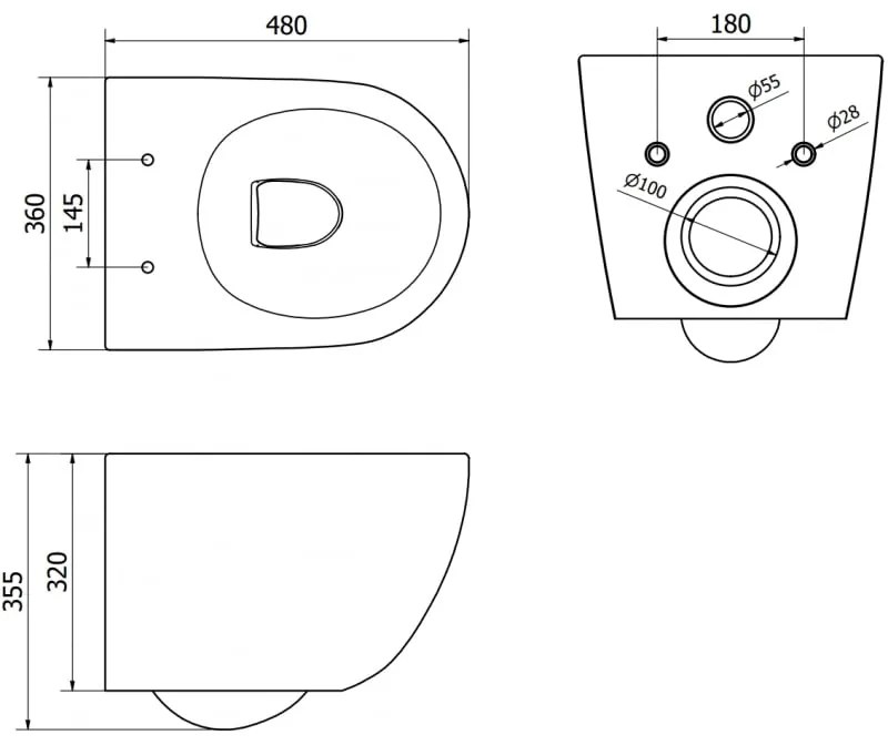 Mexen Lena, závesná WC misa Rimless s duroplastovým sedátkom s pomalým zatváraním, biela-čierny vzor, 30224095