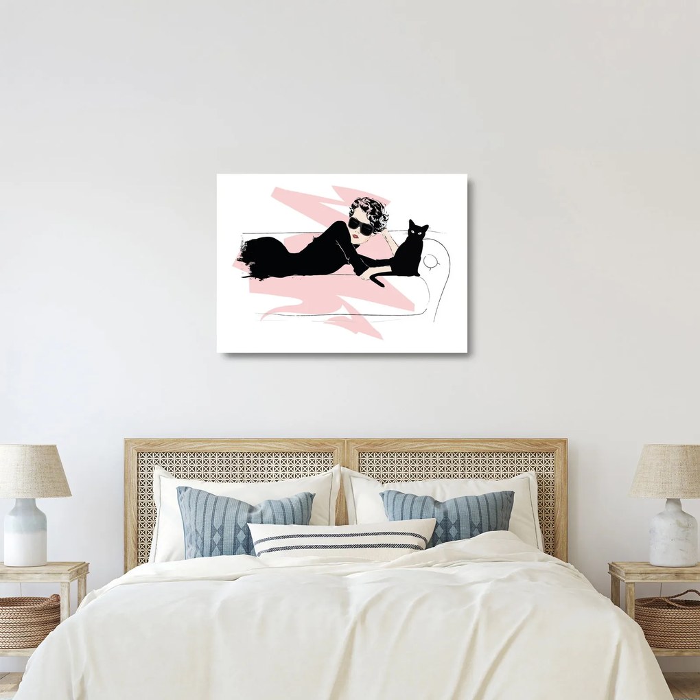 Sklenený obraz - Fashion lady (70x50 cm)