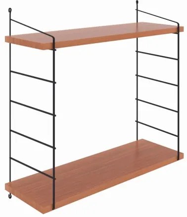 Nástenná polica ARMONI 58x72 cm hnedá/čierna