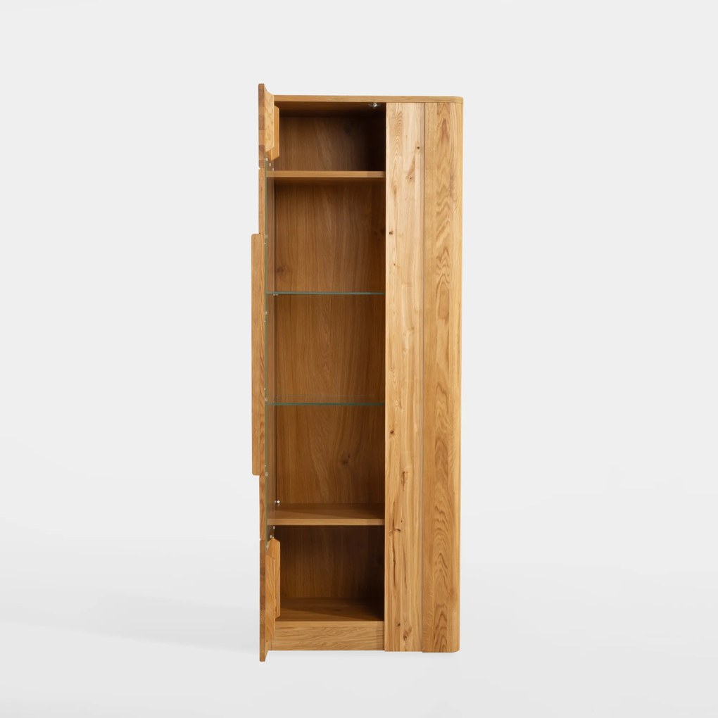 Vitrína London 10 72 cm z masivu s LED osvětlením dub přírodní