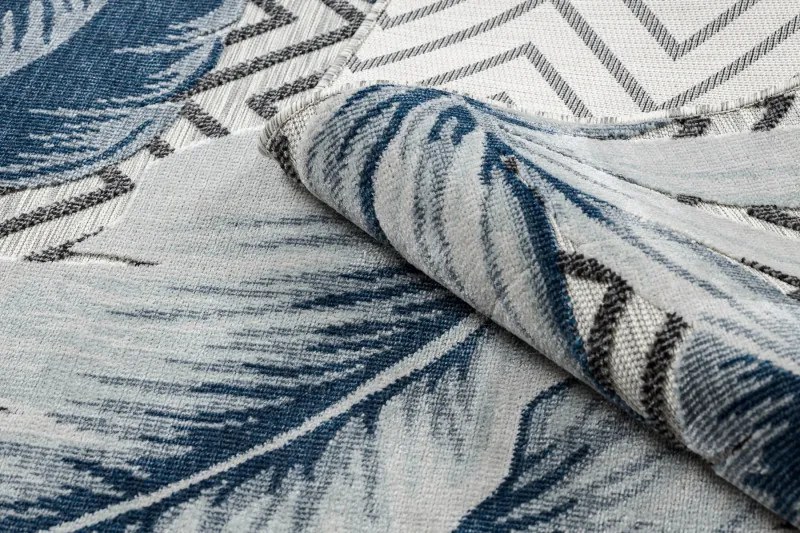 Dywany Łuszczów, Kusový koberec Botanic 65242 Feathers grey – na von aj na doma, 117x170, modrá, chodba / predsieň