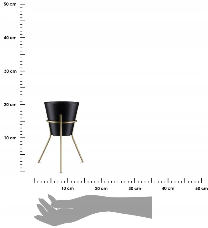 Kvetináč na stojane LOFT 20 cm čierny