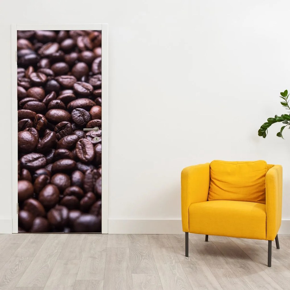 Fototapeta na dvere - Kávové zrná (95x205cm)