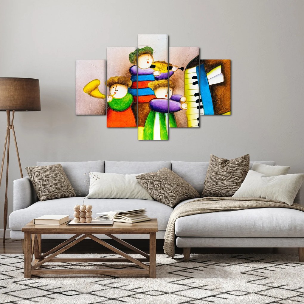 Obraz - Hudobníci, maľba (150x105 cm)