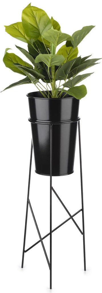 KOVOVÝ KVETINÁČ SO STOJANOM SIM 72X21 CM ČIERNA