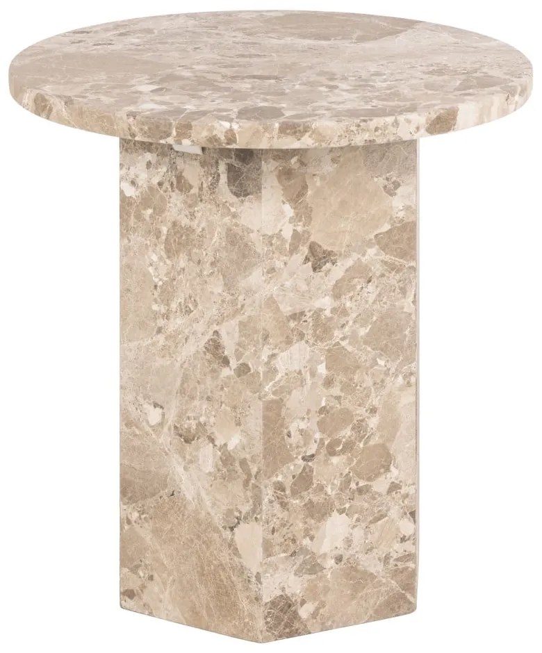 Mramorový okrúhly odkladací stolík ø 50 cm Naxos – Actona