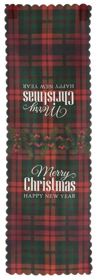Súprava 4 vianočných obliečok na vankúš a behúň na stôl Minimalist Cushion Covers Tartan Christmas