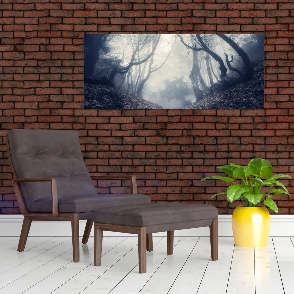 Obraz - Les v hmle (120x50 cm)