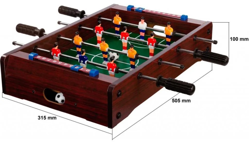 Mini stolný futbal 51 x 31 x 8 cm - tmavý